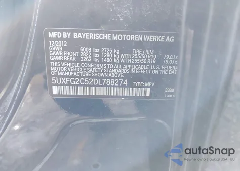 2013 BMW X6 xDrive35I из США, поврежденный, VIN 5UXFG2C52DL788274